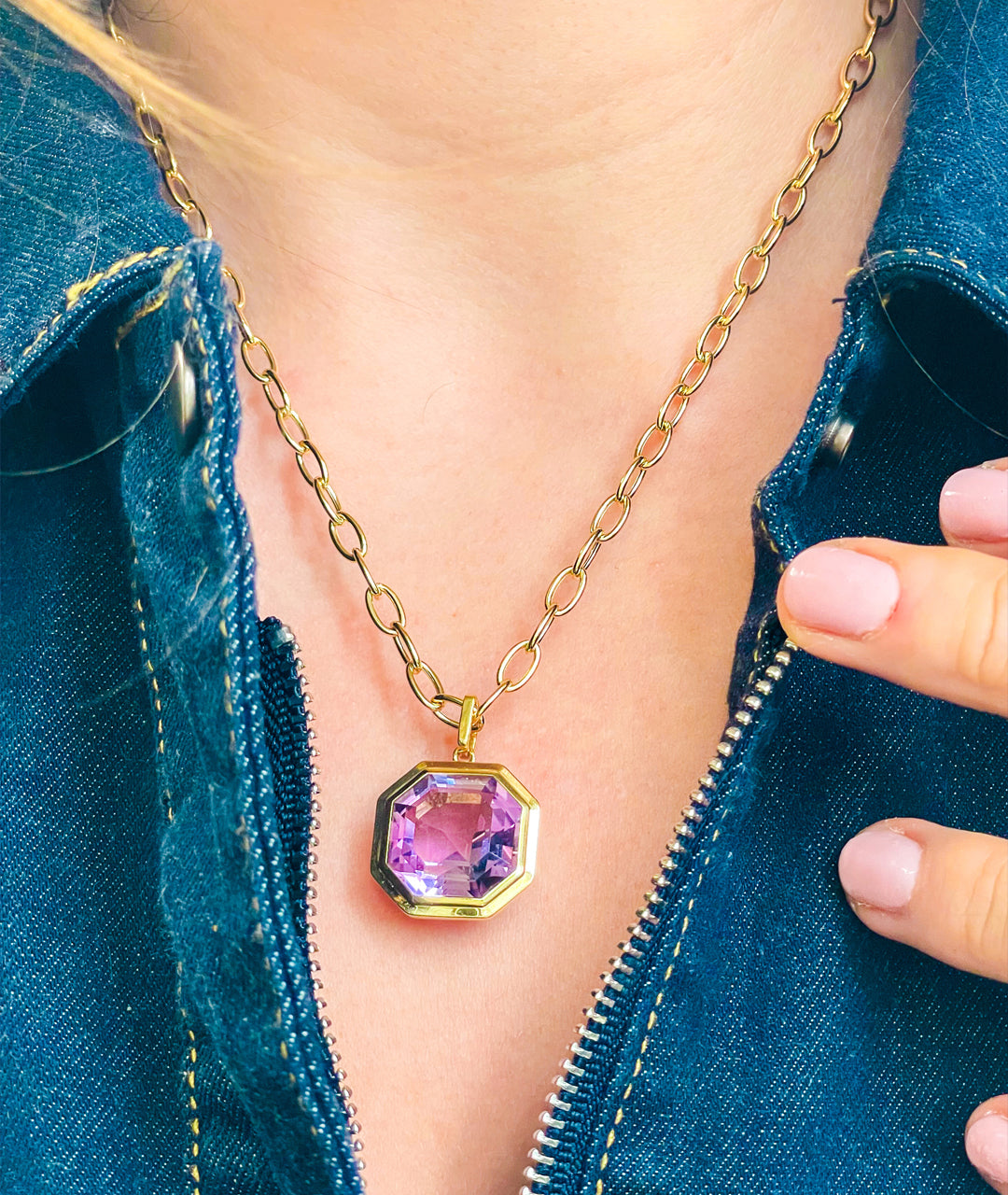 Yellow gold-Lavender Amethyst