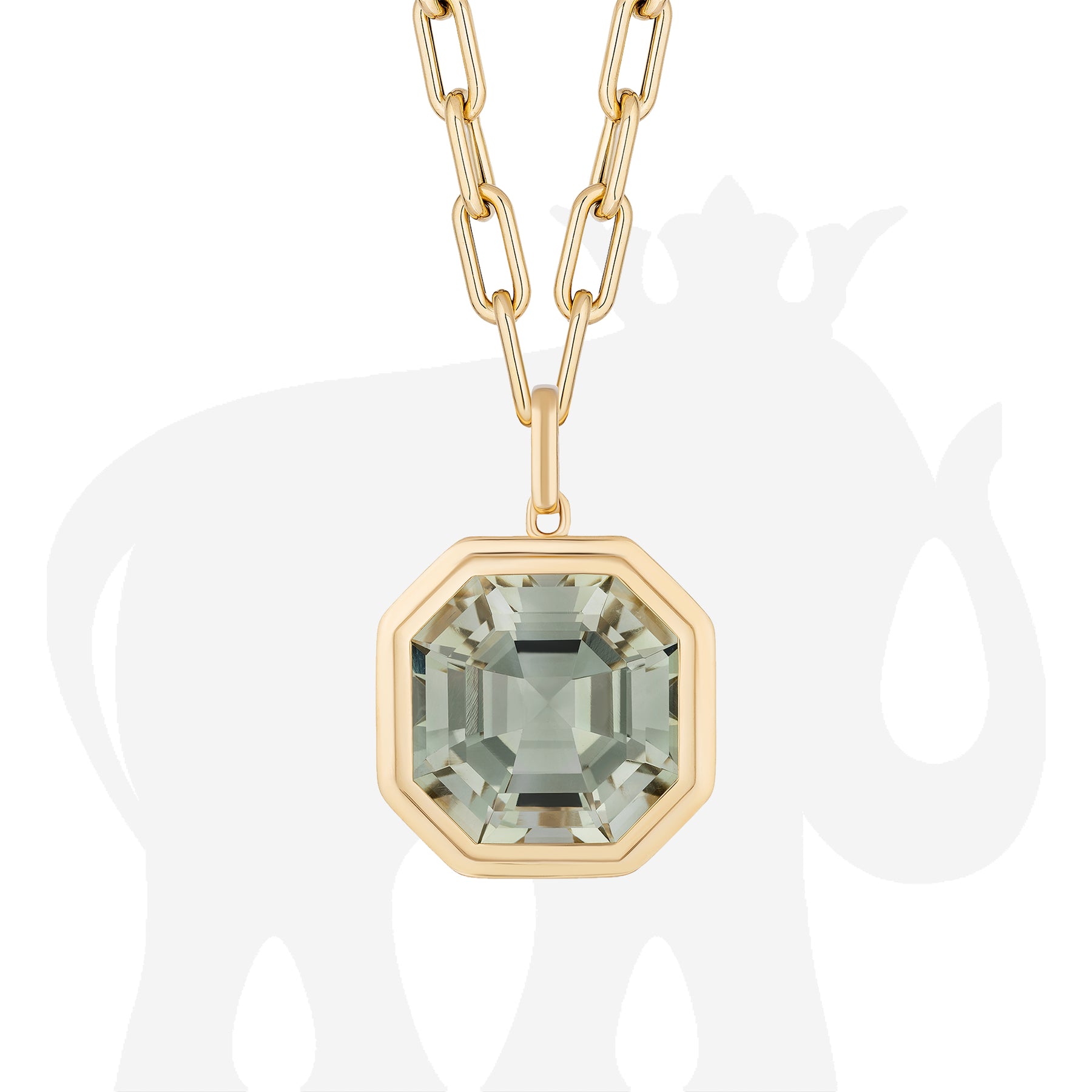 Hoop & Loop Asscher cut Solitaire Diamond Necklace in Rose Gold