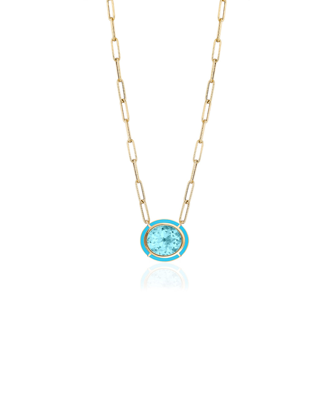 Yellow gold-Blue Topaz with Turquoise