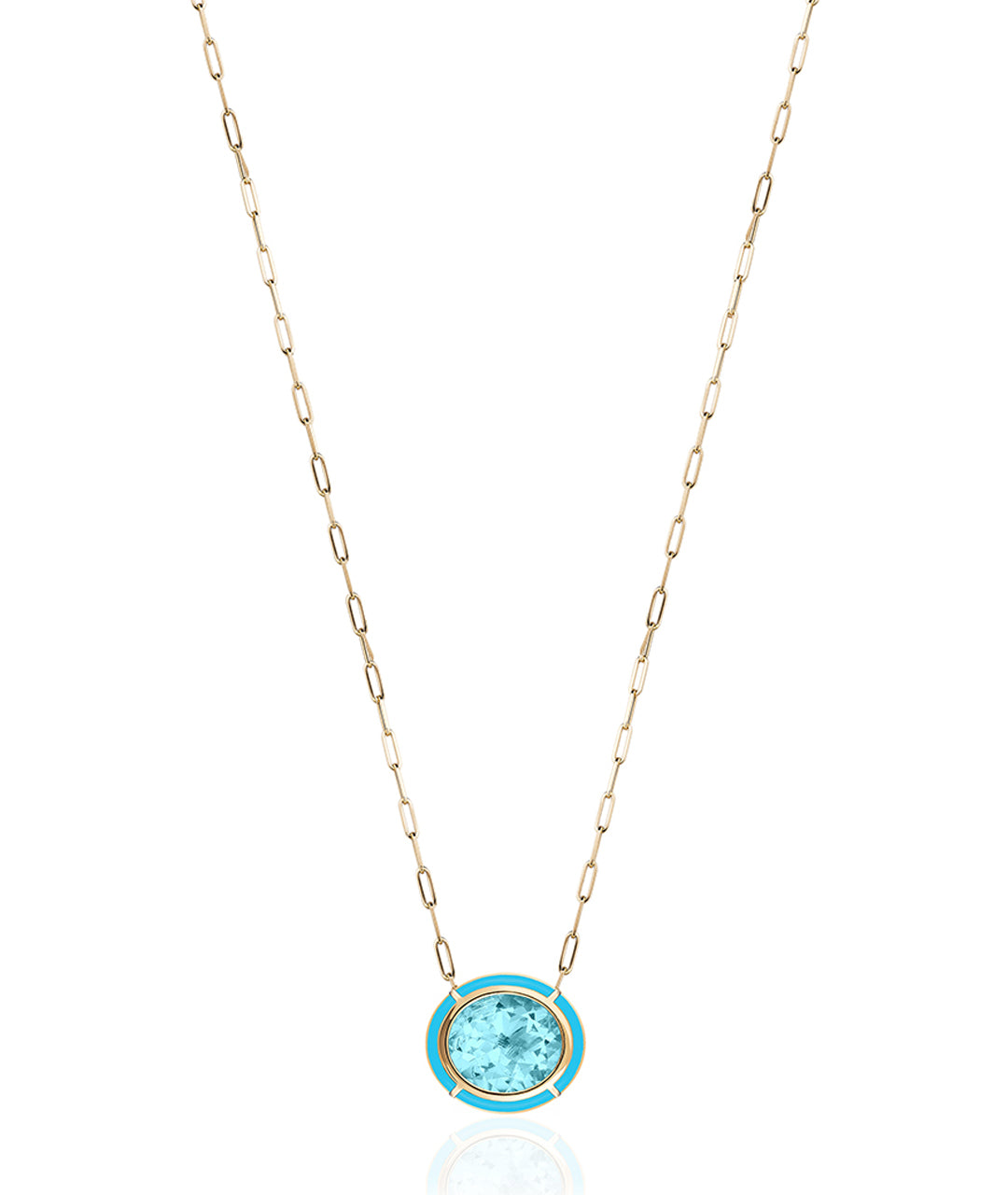 Yellow gold-Blue Topaz with Turquoise