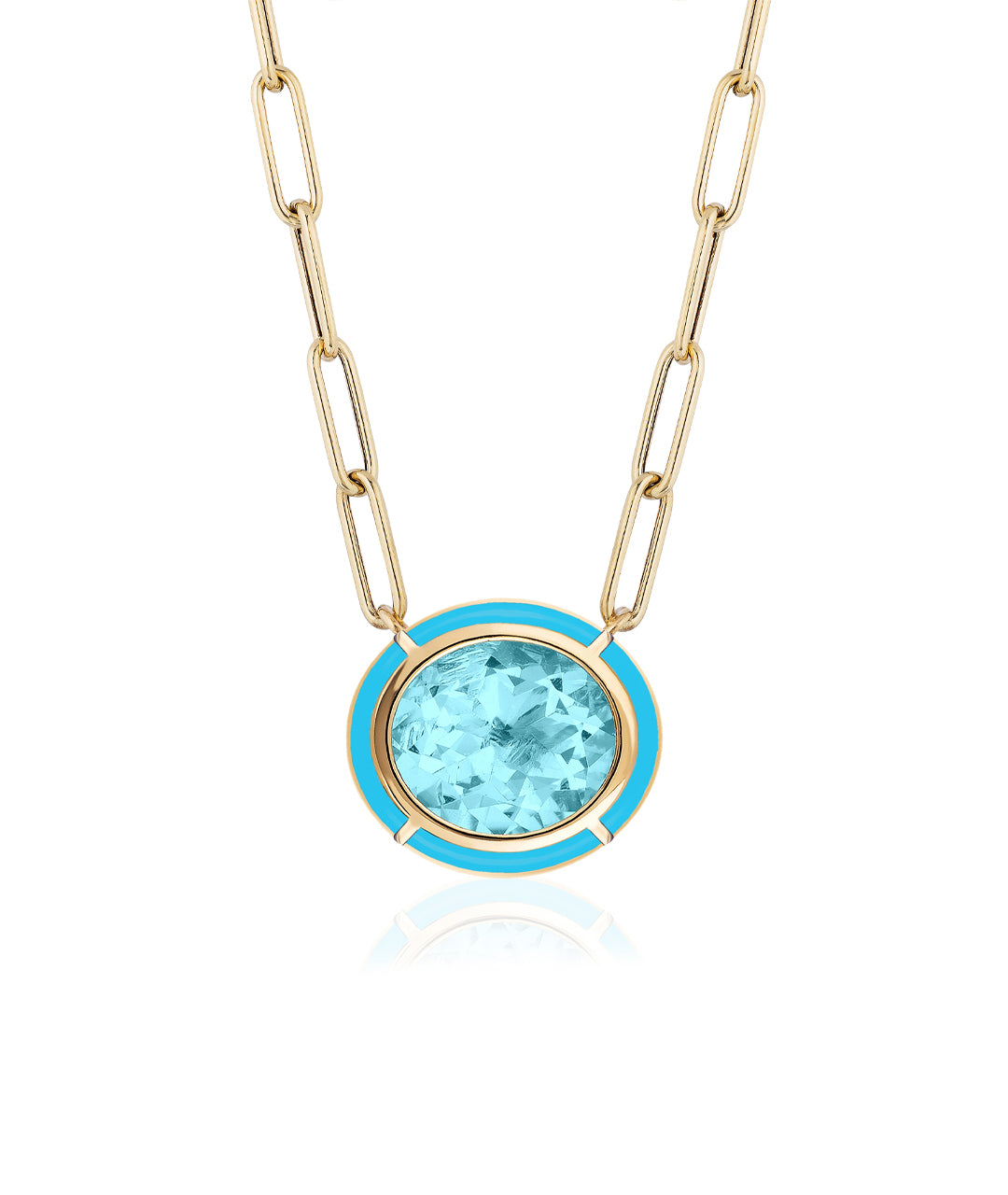 Yellow gold-Blue Topaz with Turquoise