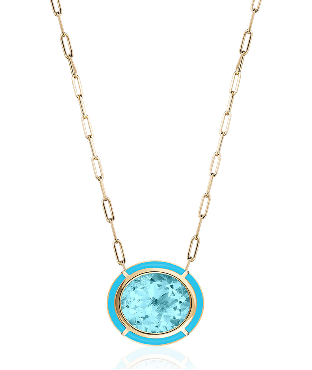 Yellow gold-Blue Topaz with Turquoise