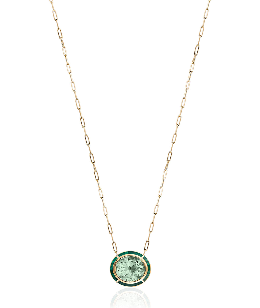 Yellow gold-Prasiolite with Malachite