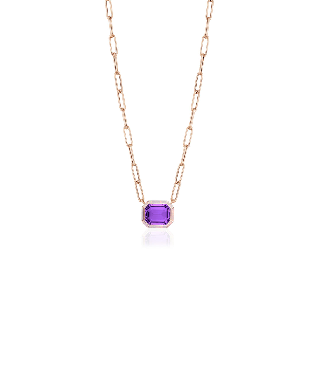 Rose gold-Amethyst with Pink Opal