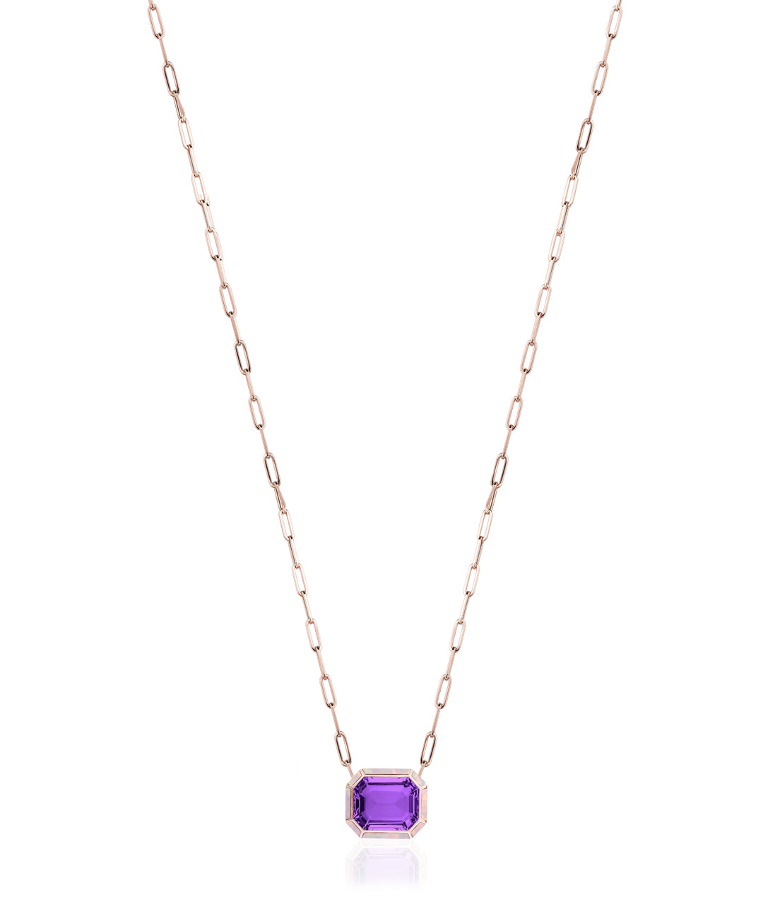 Rose gold-Amethyst with Pink Opal