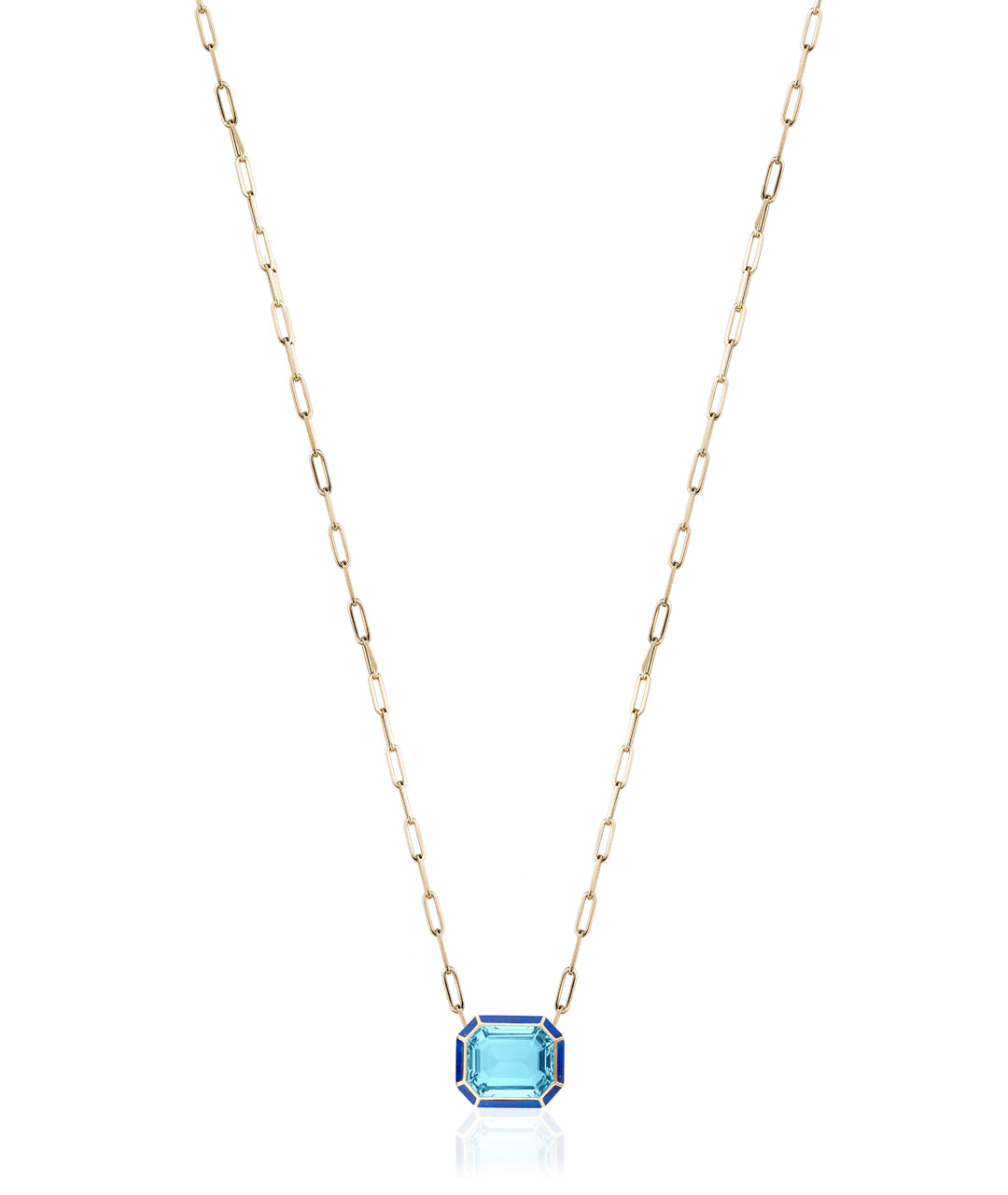 Yellow gold-Blue Topaz with Lapis