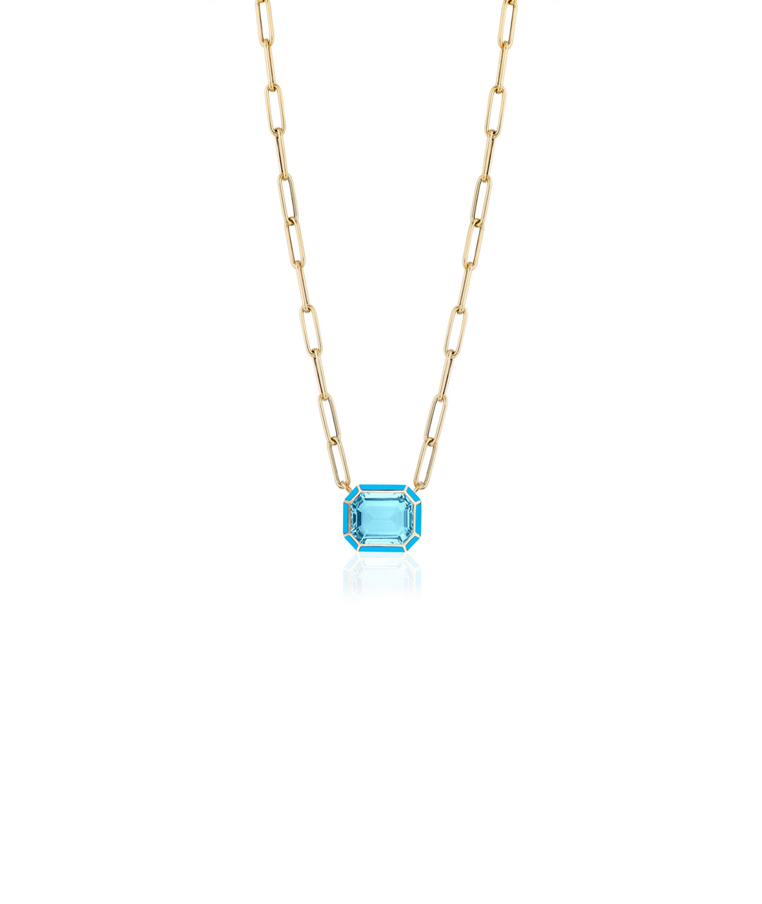Yellow gold-Blue Topaz with Turquoise