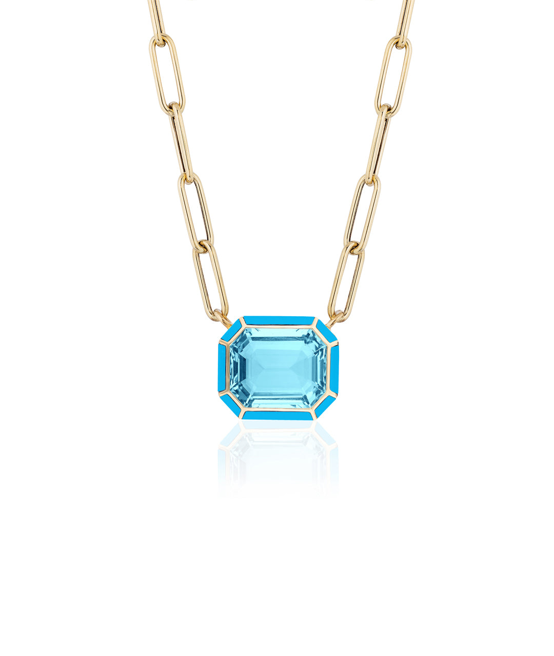 Yellow gold-Blue Topaz with Turquoise