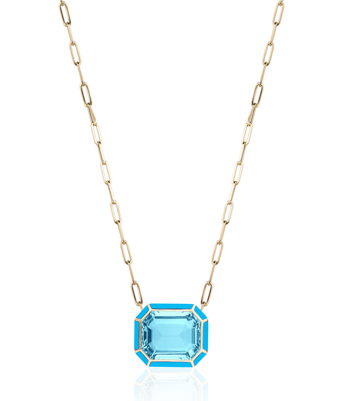 Yellow gold-Blue Topaz with Turquoise