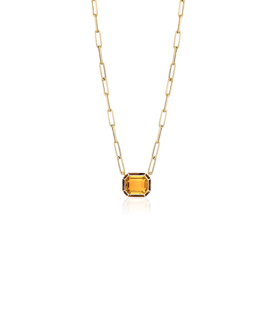 Yellow gold-Citrine with Tiger Eye