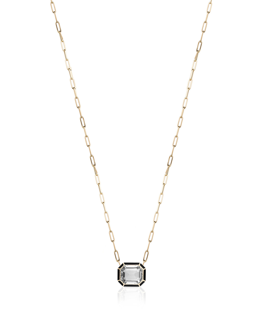 Yellow gold-Rock Crystal with Onyx