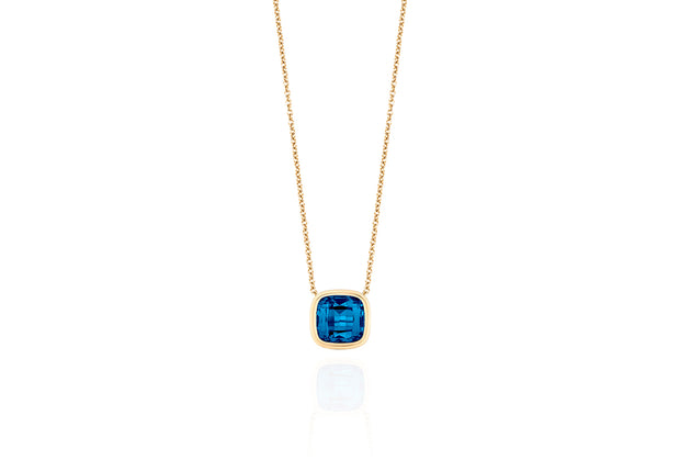 Manhattan Cushion Pendant – Blue Topaz, London Blue Topaz & Prasiolite