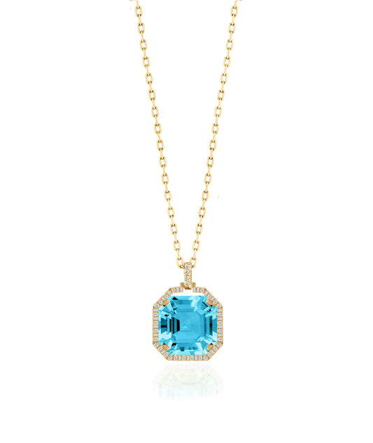 Yellow gold-Blue Topaz