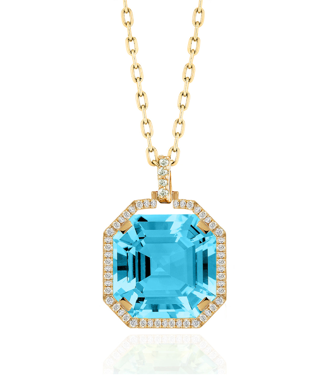 Yellow gold-Blue Topaz