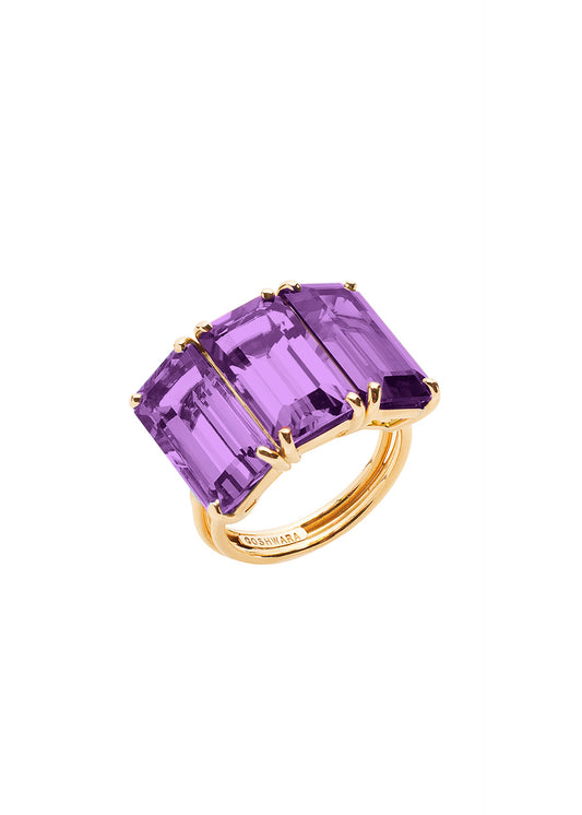 Yellow gold-Amethyst