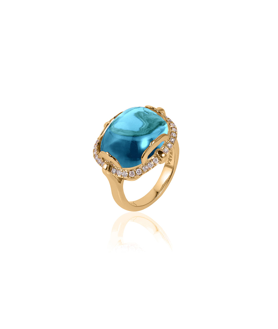Yellow gold-Blue Topaz