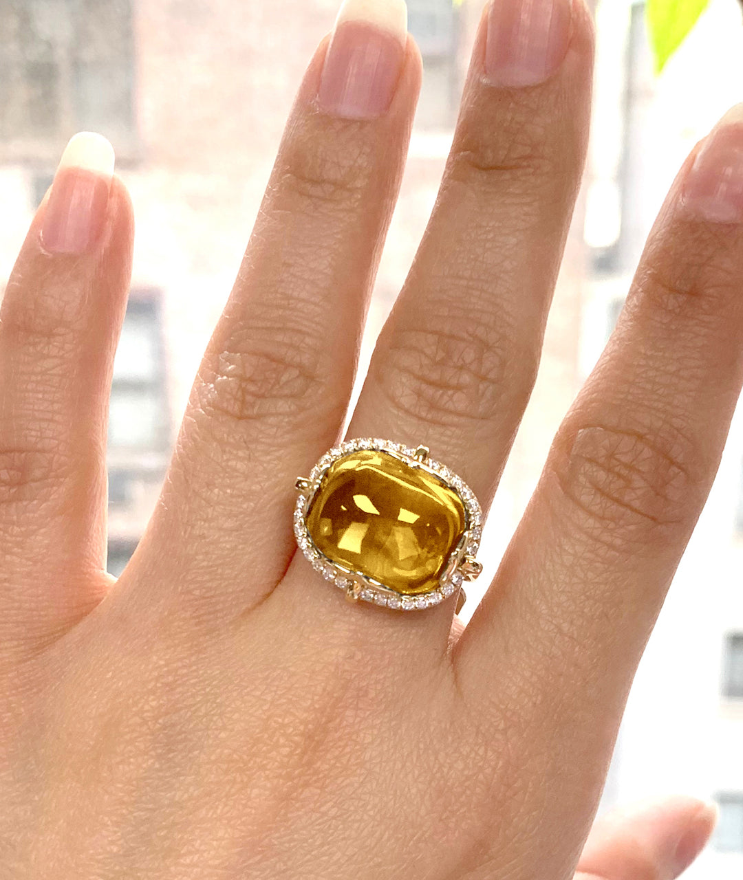 Yellow gold-Citrine