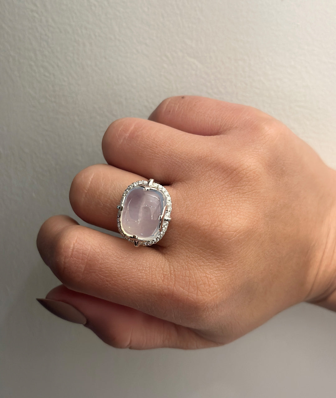 White gold-Moon Quartz