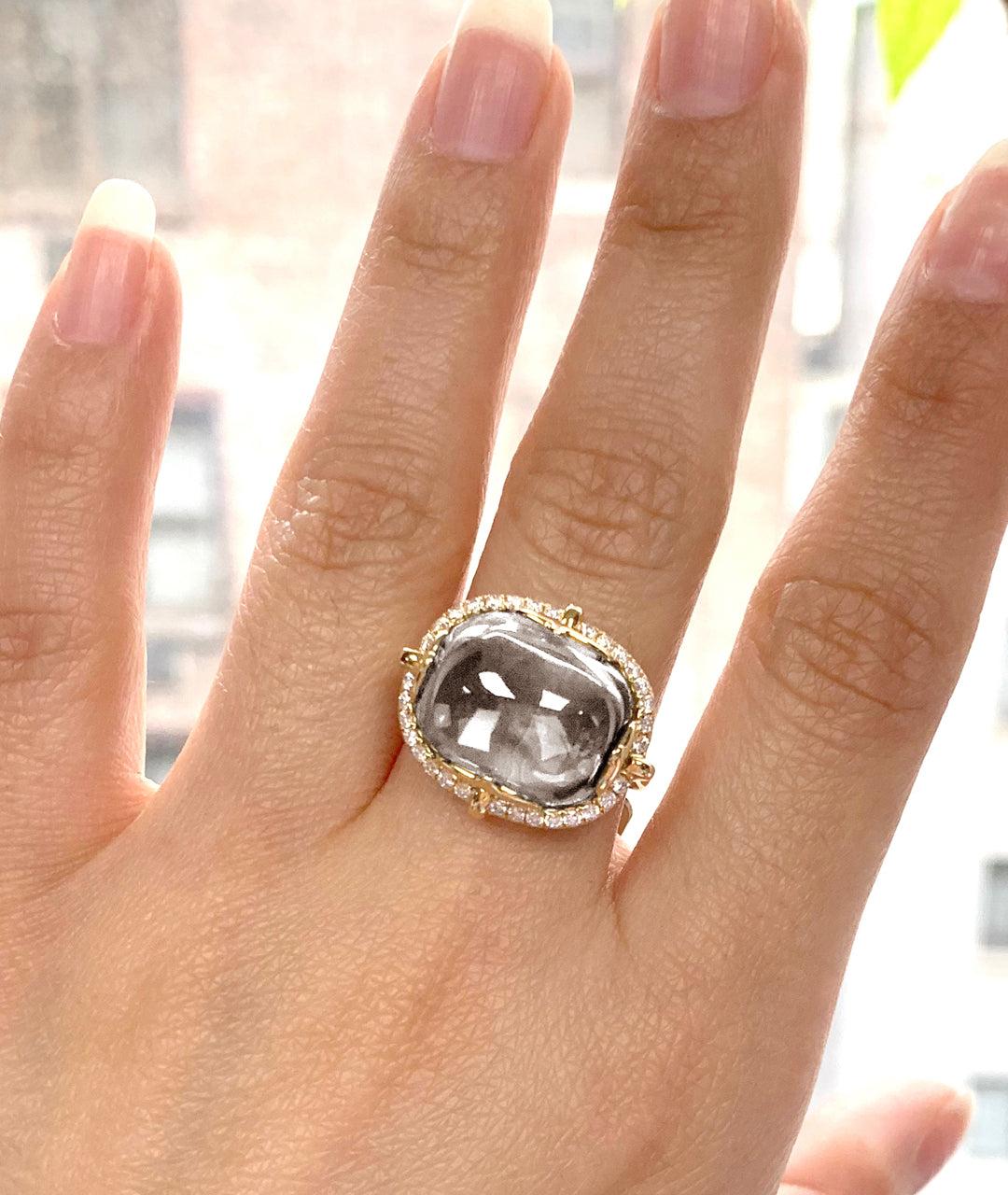 Yellow gold-Rock Crystal