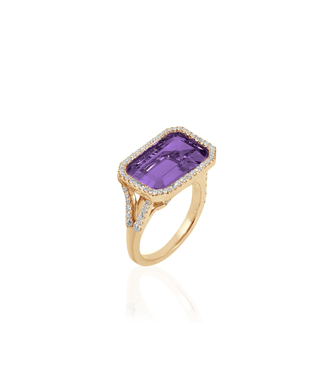 Yellow gold-Amethyst