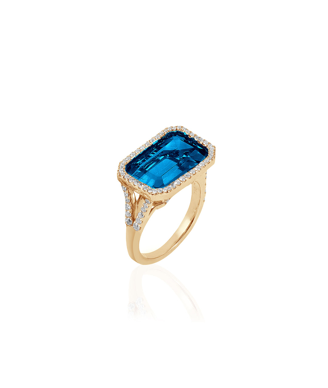 Yellow gold-London Blue Topaz