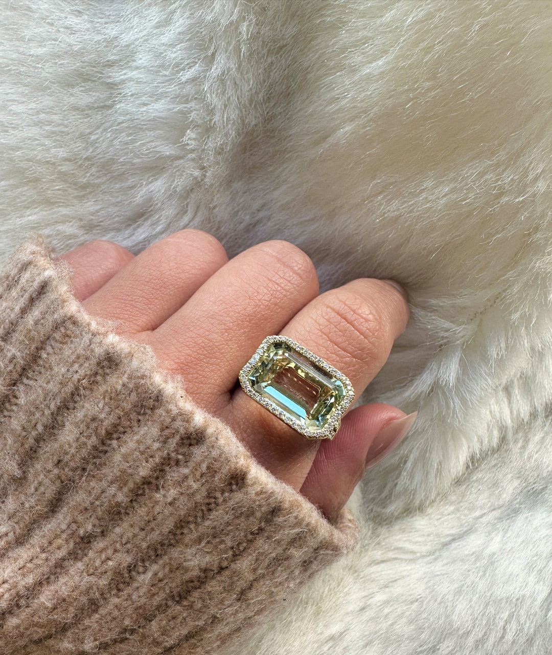 Yellow gold-Prasiolite