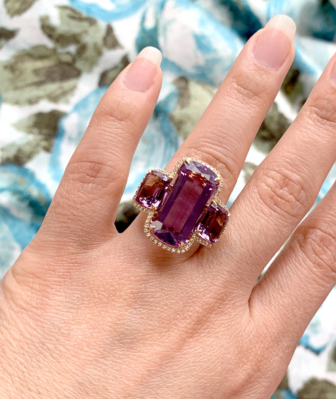 Yellow gold-Amethyst