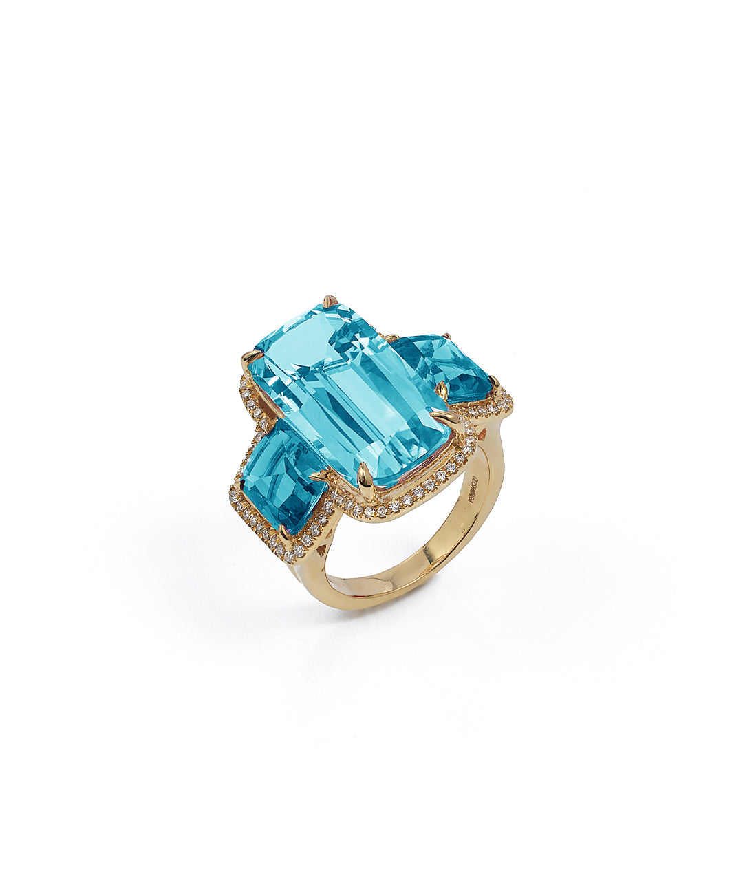 Yellow gold-Blue Topaz