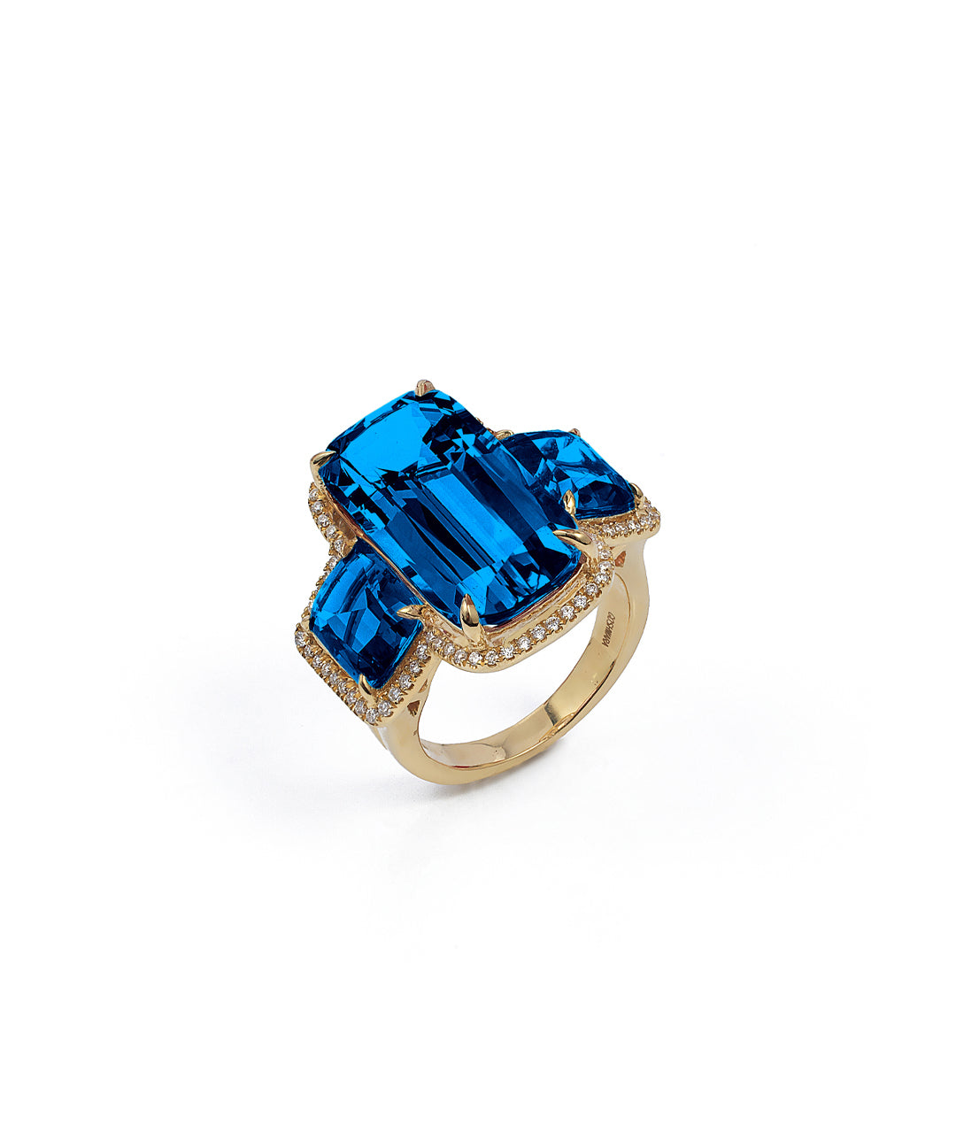 Yellow gold-London Blue Topaz