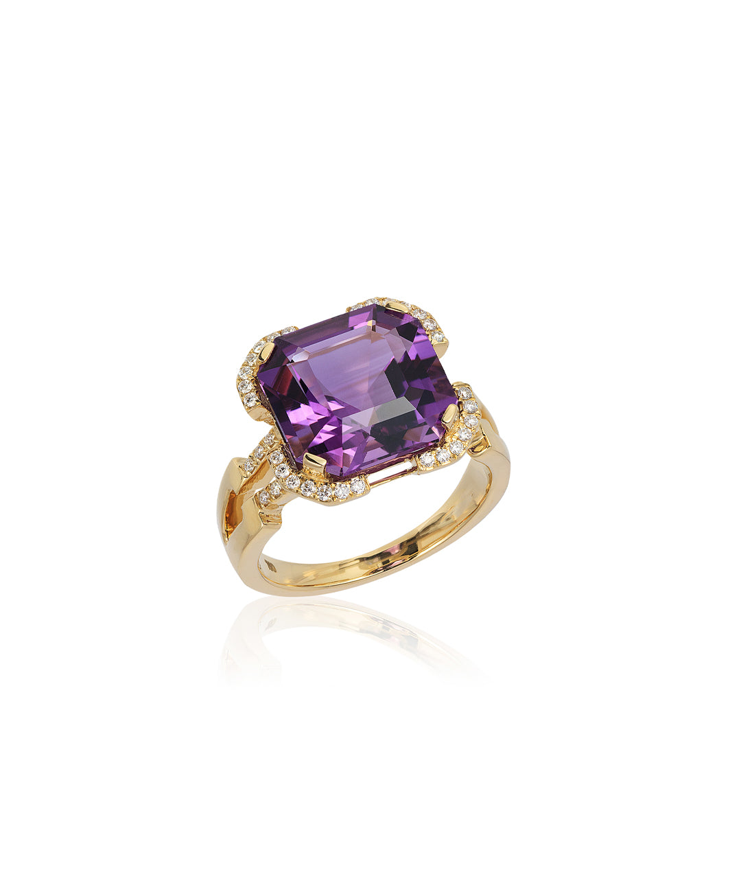 Yellow gold-Amethyst