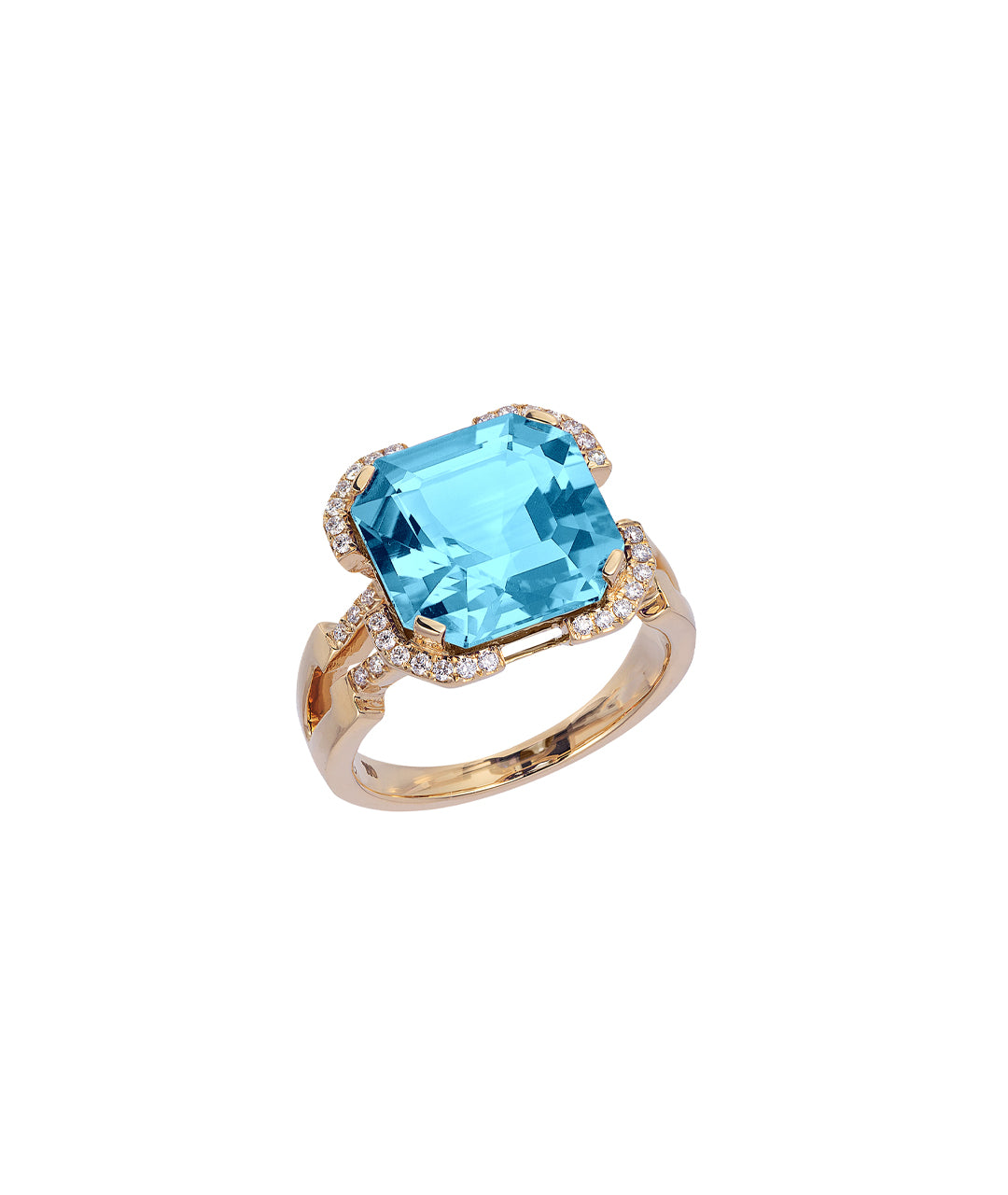 Yellow gold-Blue Topaz