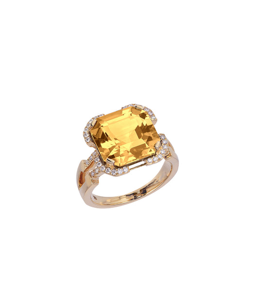 Yellow gold-Citrine