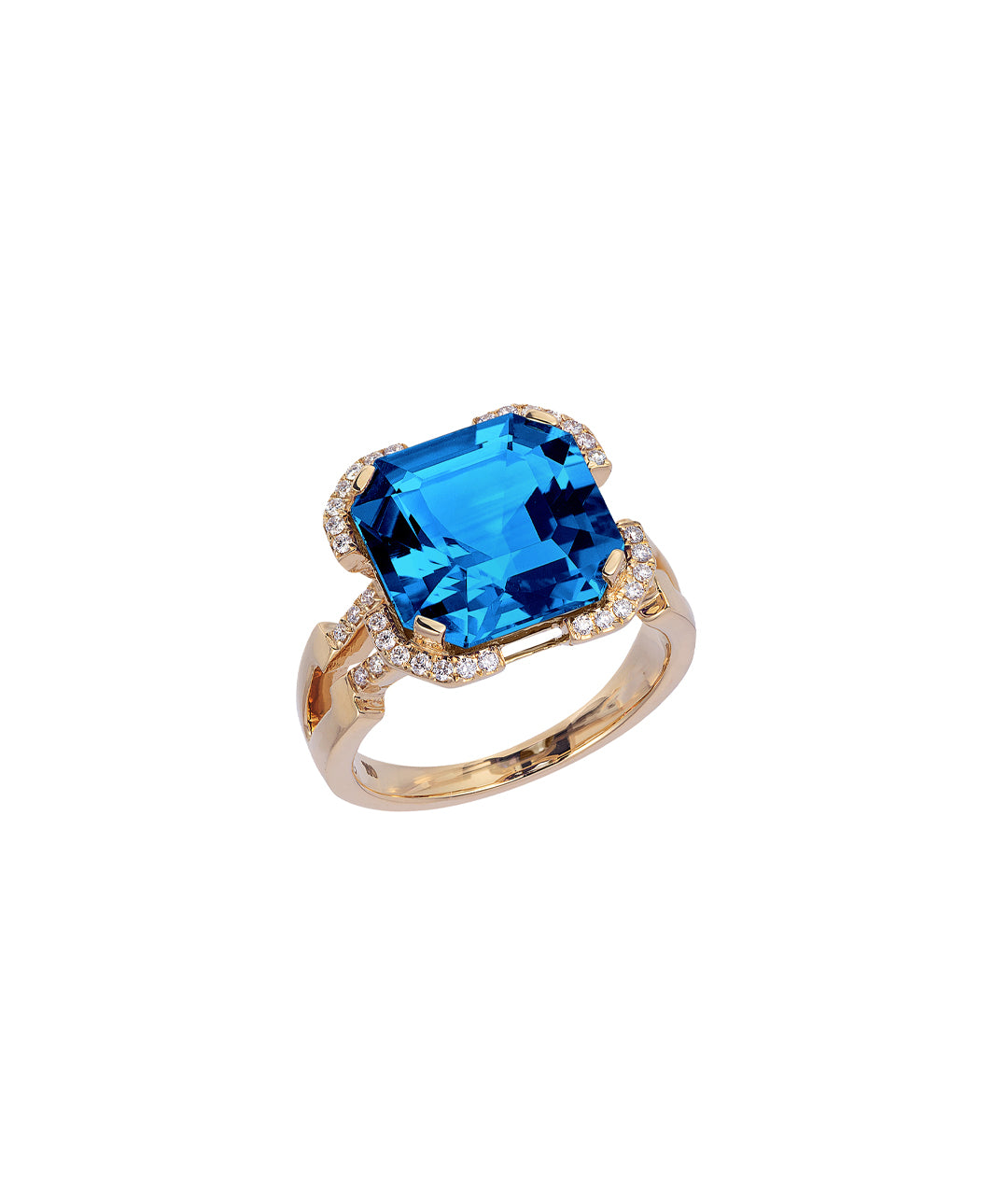 Yellow gold-London Blue Topaz