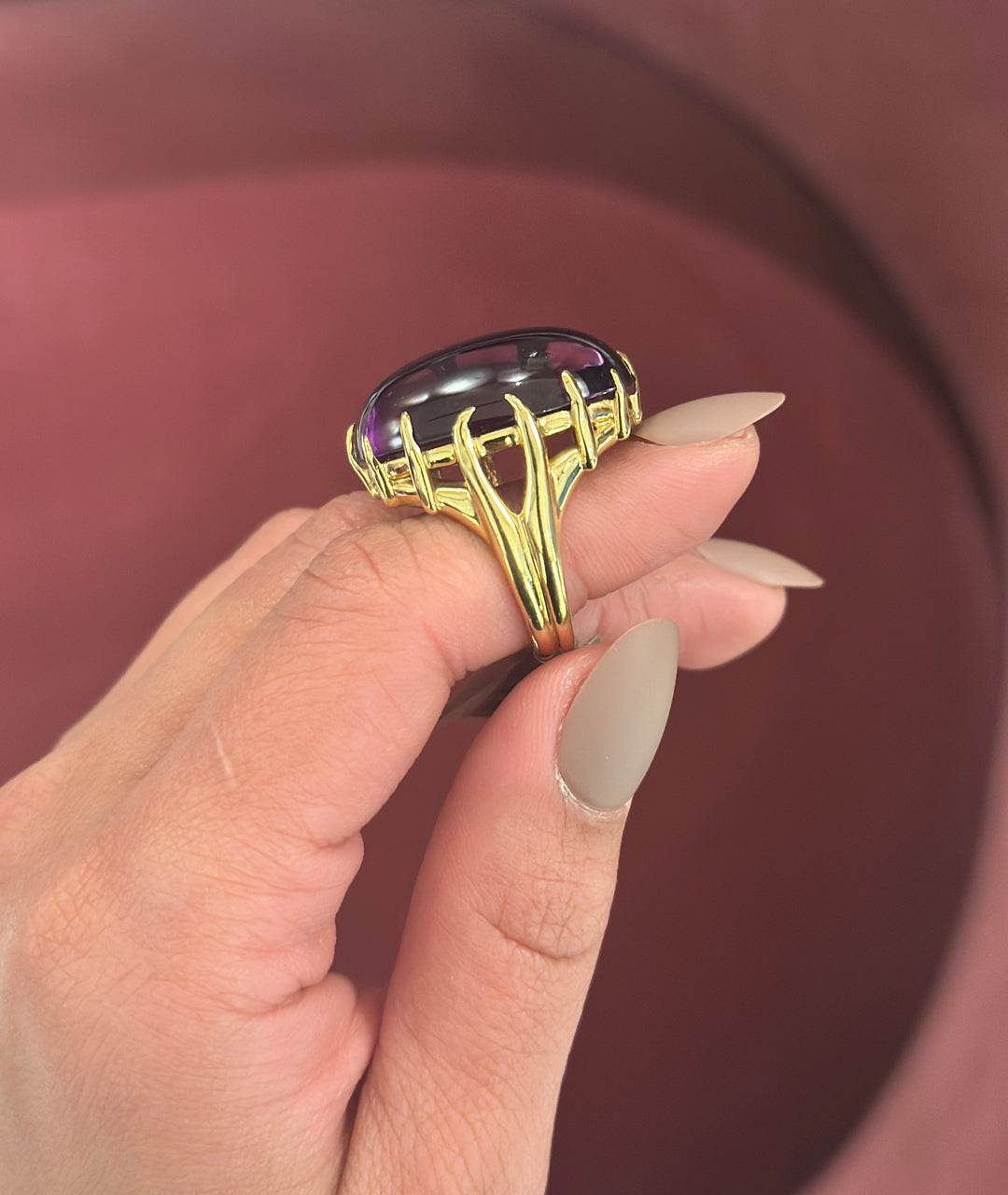 Amethyst Oval Cabochon Ring