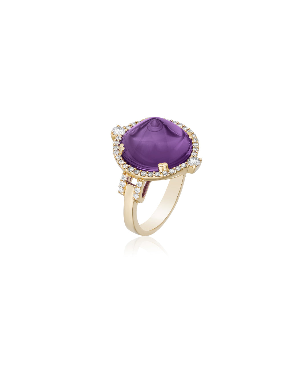 Yellow gold-Amethyst