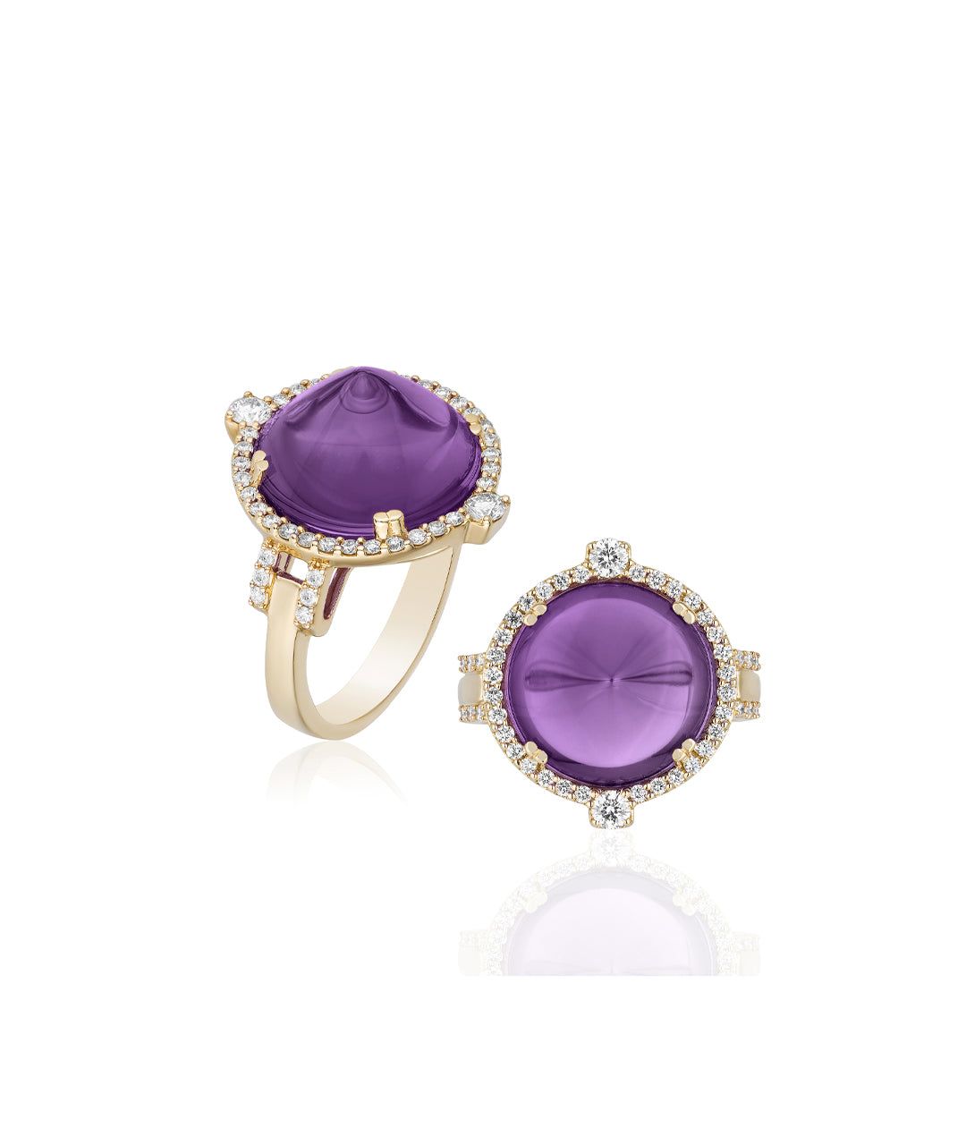 Yellow gold-Amethyst