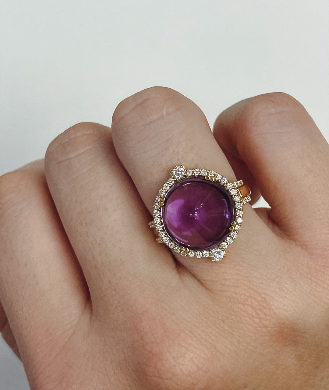 Yellow gold-Amethyst