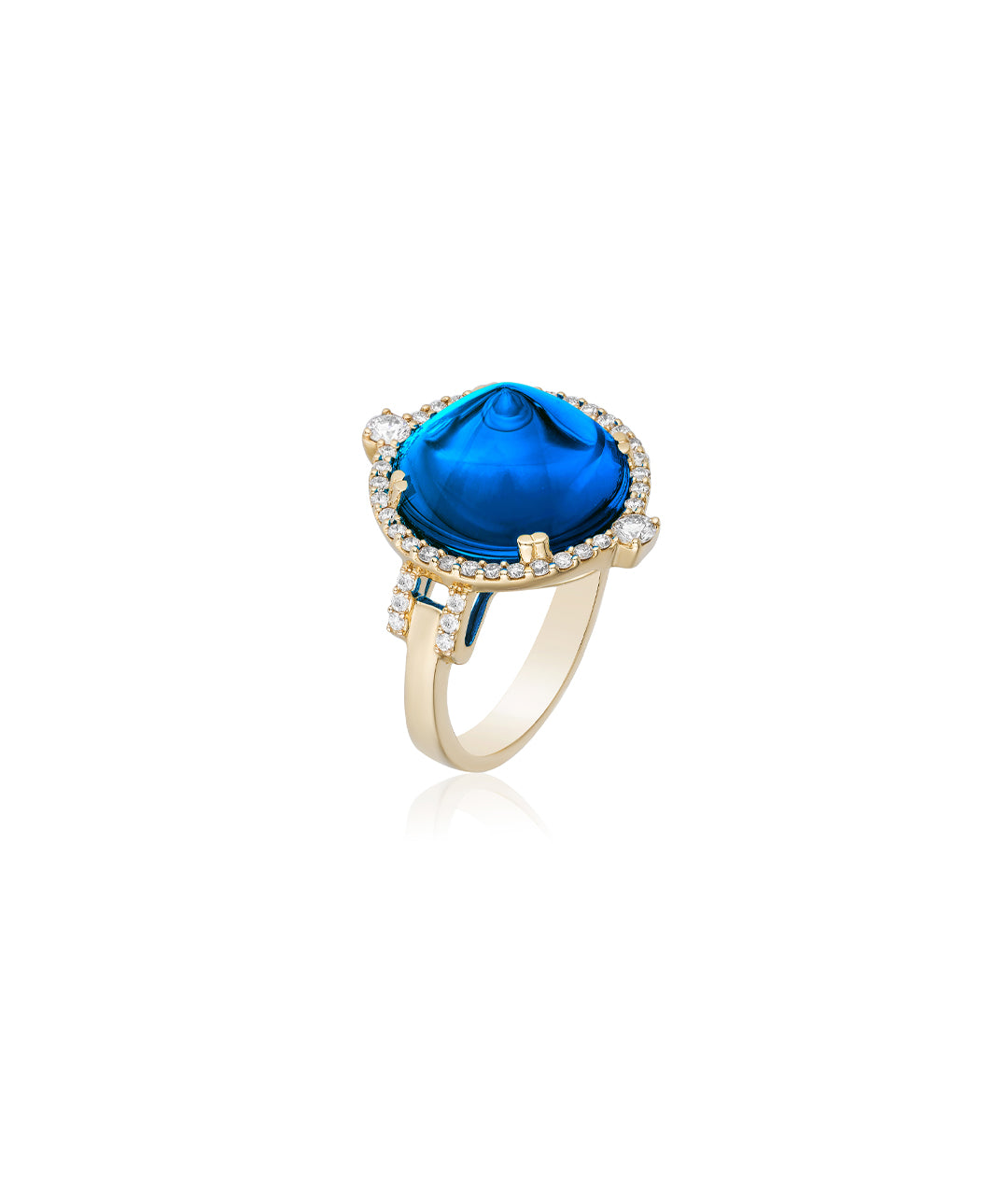 Yellow gold-London Blue Topaz
