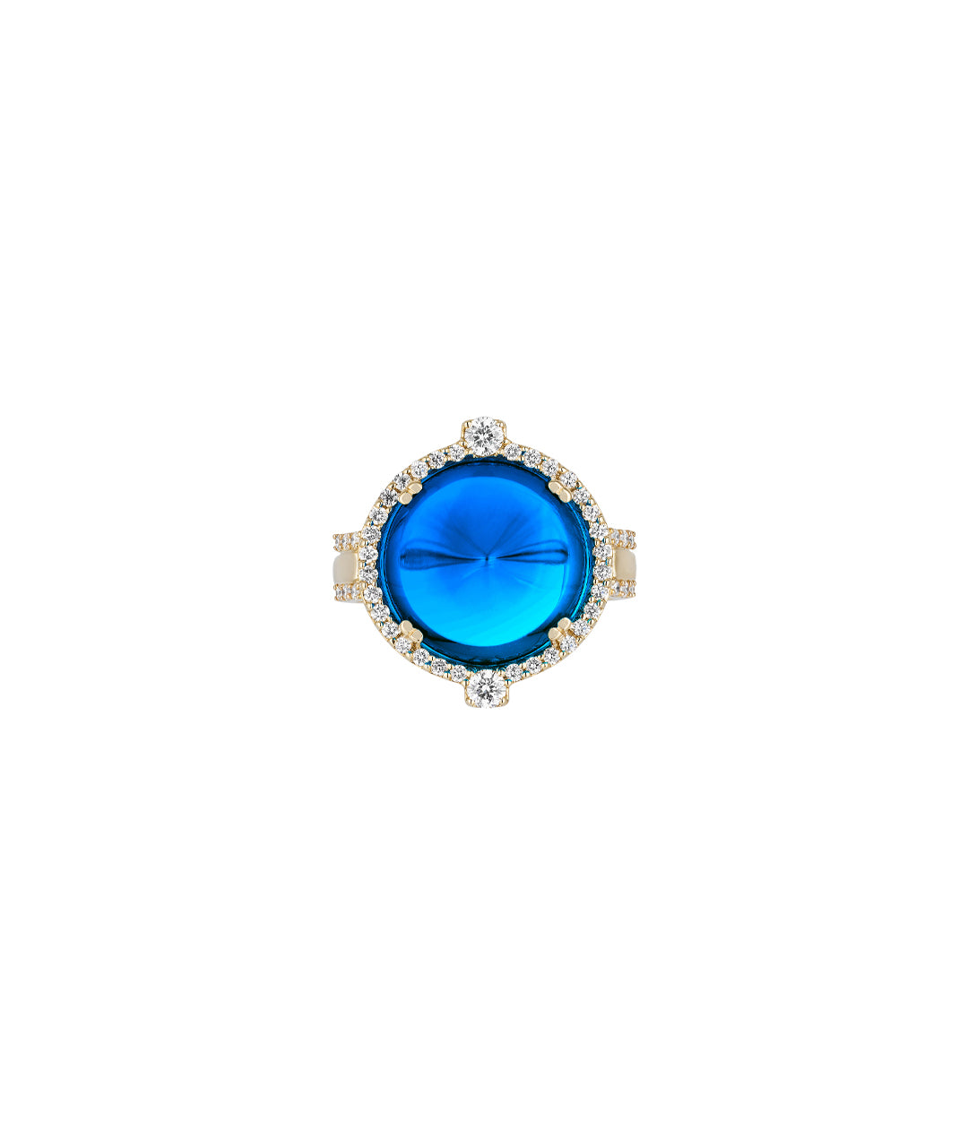 Yellow gold-London Blue Topaz