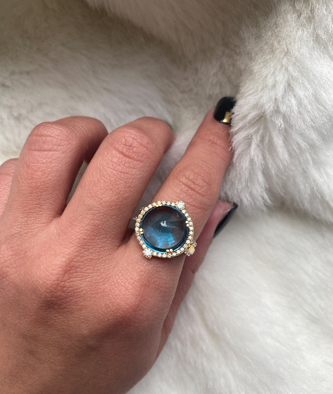 Yellow gold-London Blue Topaz