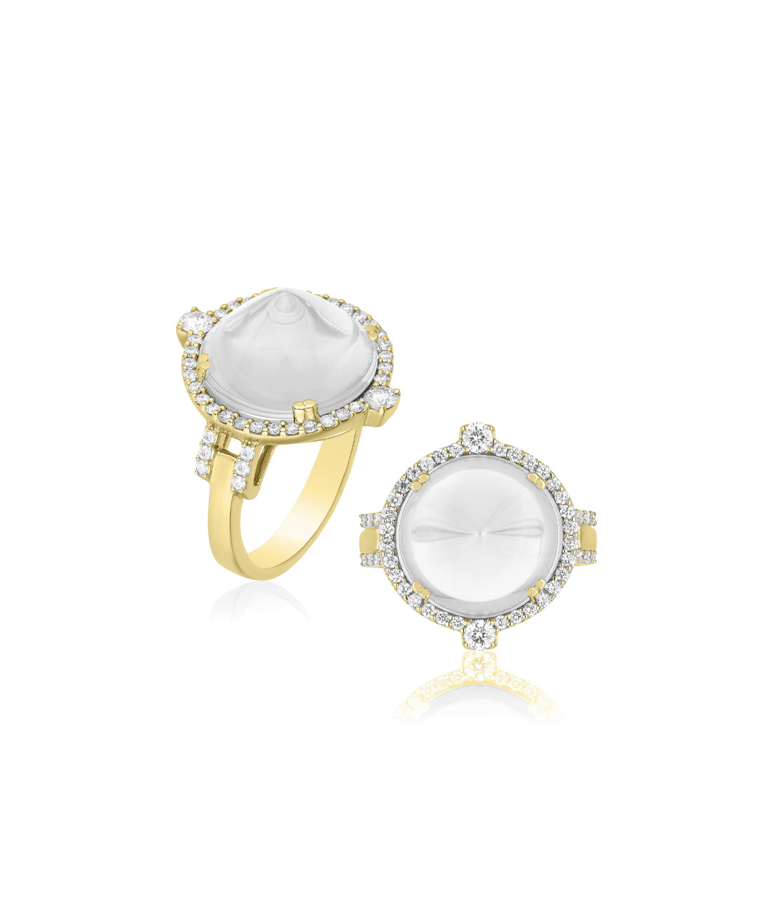 Yellow gold-Moon Quartz