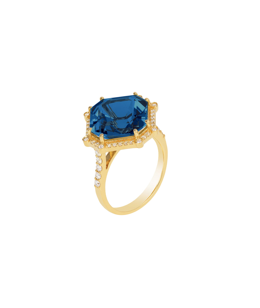 Yellow gold-London Blue Topaz