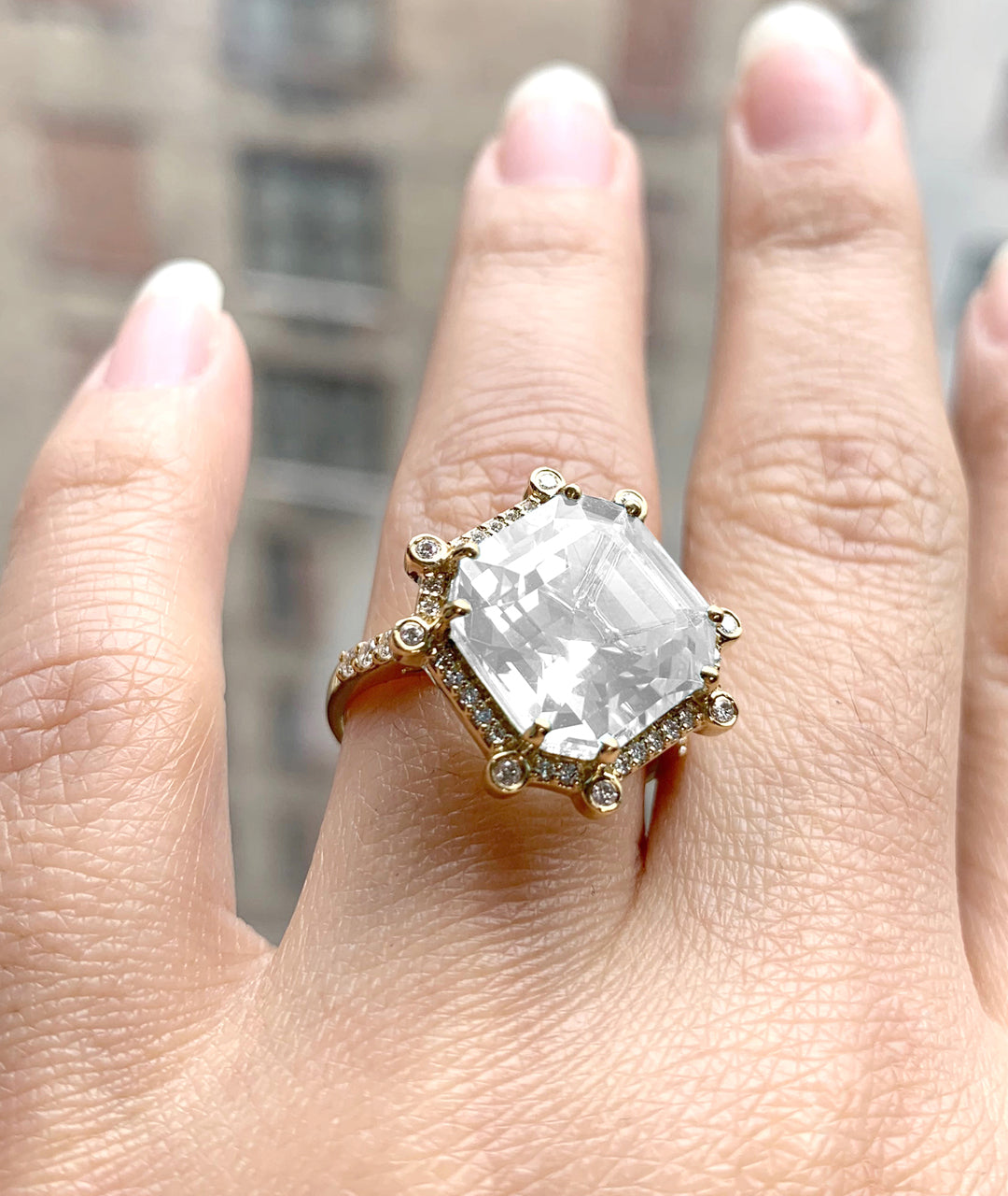 Yellow gold-Moon Quartz