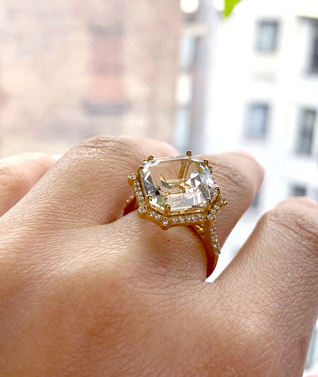 Yellow gold-Rock Crystal