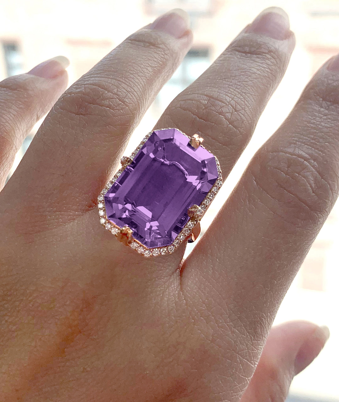 Yellow gold-Amethyst