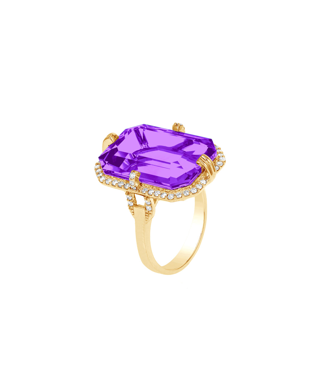 Yellow gold-Amethyst