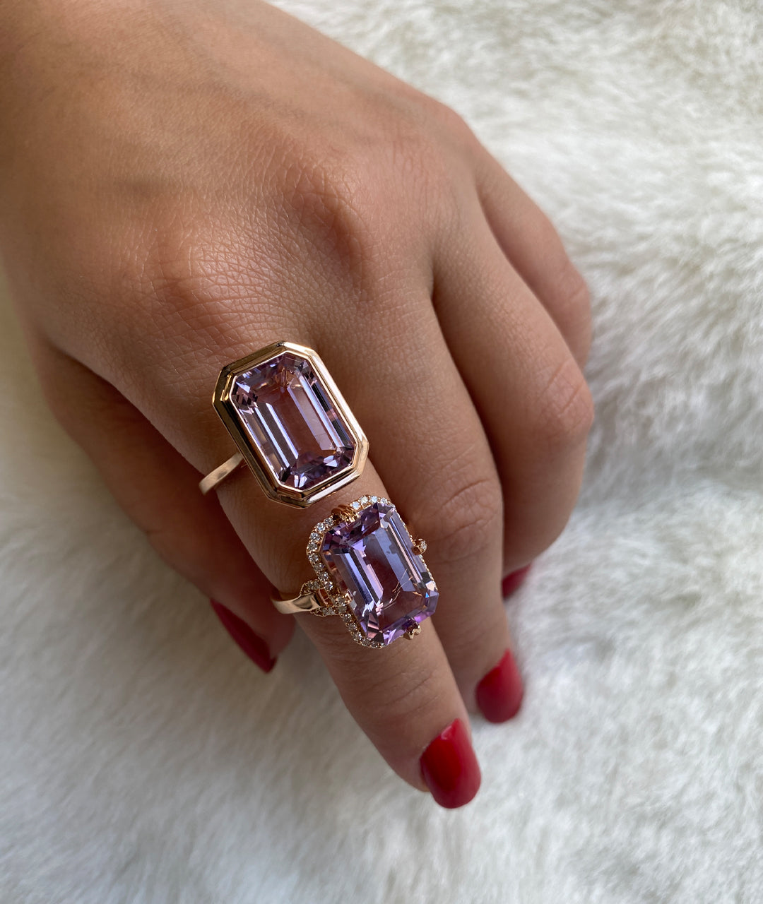 Rose gold-Lavender Amethyst