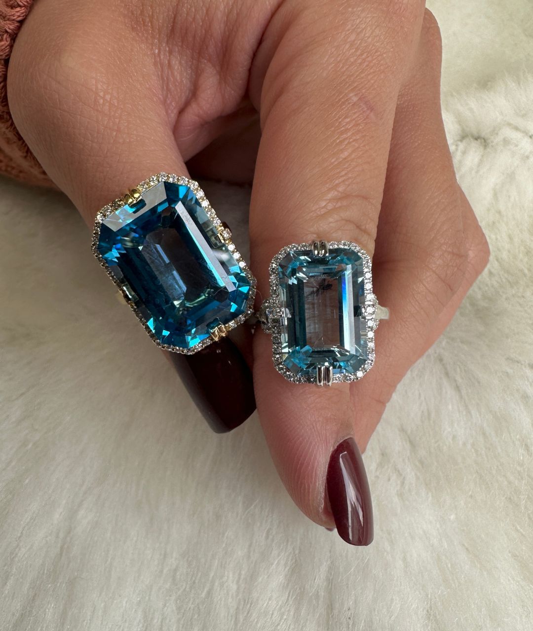 White gold-Blue Topaz