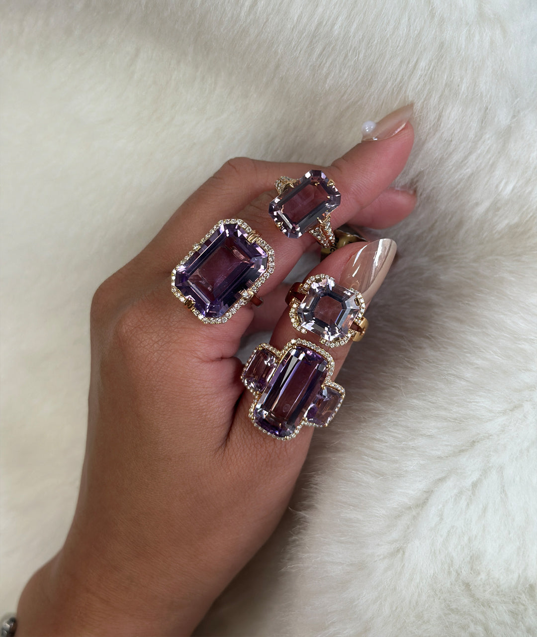 Rose gold-Lavender Amethyst