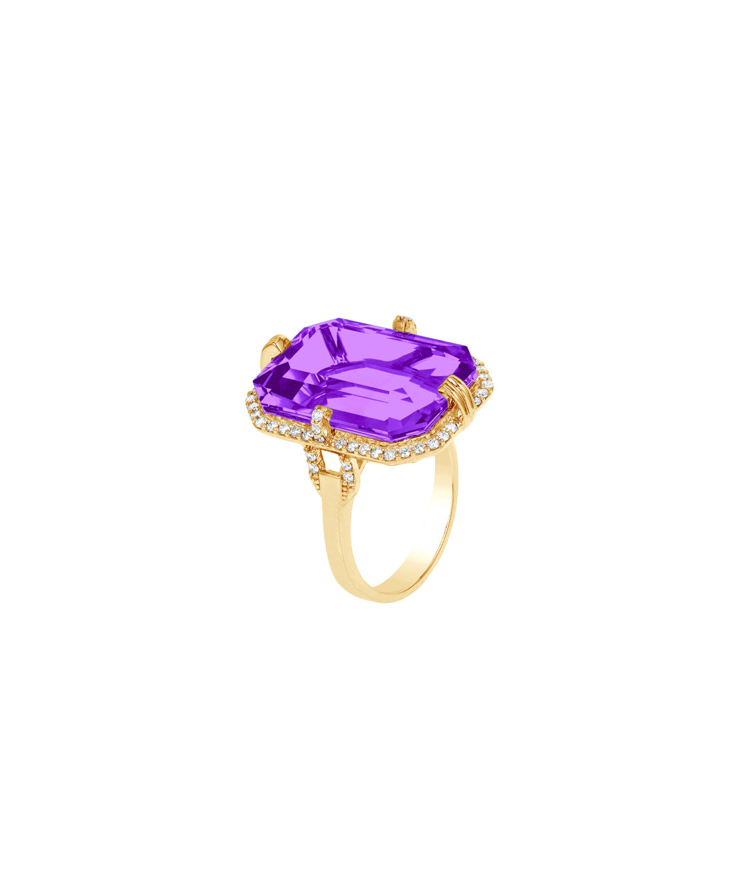 Yellow gold-Amethyst